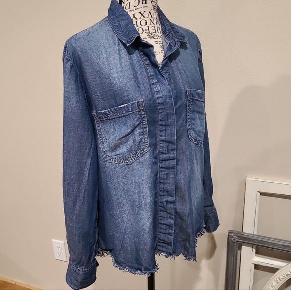 Cloth & Stone Womens Size‎ Med. CHAMBRAY Tencel - Picture 4 of 12